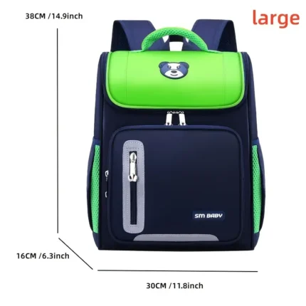 حقيبة ظهر مدرسية للأطفال ذات سعة كبيرة لطلاب المدارس الابتدائية في رياض الأطفال حقيبة ظهر للسفر مضادة للماء مع عمود فقري واقي