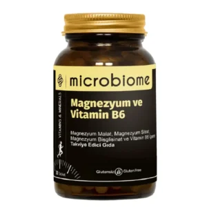 كبسولات المغنيسيوم وفيتامين ب6 لعلاج الشعور بالتعب والإرهاق 30 كبسولة Microbiome