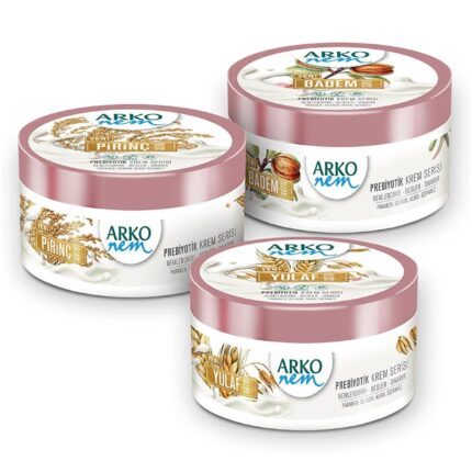 كريم اركو نيم حليب اللوز والبروبيوتك لتقوية حاجز البشرة (3 عبوات) 250 مل Arko Nem