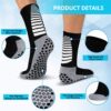 Grip Socks Football, 3 Pairs Anti Slip Football Sport Socks Winter Thermal Soccer Socks Cushioned Cotton Anti Blister Socks with Rubber Pads, Non Slip Running Hockey Socks Men...