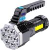 مصباح يدوي LED فائق السطوع من سيوسى، قابل لاعادة الشحن ومحمول باليد للاستخدام في التخييم، كشاف بمقبض للتخييم والصيد والمشي لمسافات طويلة، لون اسود