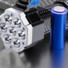 مصباح يدوي LED فائق السطوع من سيوسى، قابل لاعادة الشحن ومحمول باليد للاستخدام في التخييم، كشاف بمقبض للتخييم والصيد والمشي لمسافات طويلة، لون اسود