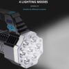مصباح يدوي LED فائق السطوع من سيوسى، قابل لاعادة الشحن ومحمول باليد للاستخدام في التخييم، كشاف بمقبض للتخييم والصيد والمشي لمسافات طويلة، لون اسود