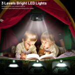 مروحة تخييم مع اضواء LED، مروحة صغيرة محمولة بمنفذ USB، مروحة خيمة خارجية مع اضواء وخطافات، دوران 270 درجة، مروحة صامتة لسطح المكتب، مناسبة للمنزل والمكتب والنزهات وصيد الاسماك...