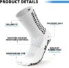 neotimely Men's Soccer Socks, Anti Slip Non Slip Grip Pads for Football Basketball Hockey Sports Running Cycling Hiking Grip Socks, Unisex (2 Pair, White, Black)