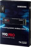 وسيط تخزين ذو حالة ثابتة SSD 990 برو من سامسونج بسعة 1 تيرا ومنفذ PCIe 4.0 (حتى 7450 MB/الثانية) وذاكرة مستديمة M.2 (2280) (MZ-V9P1T0BW)، pc_card