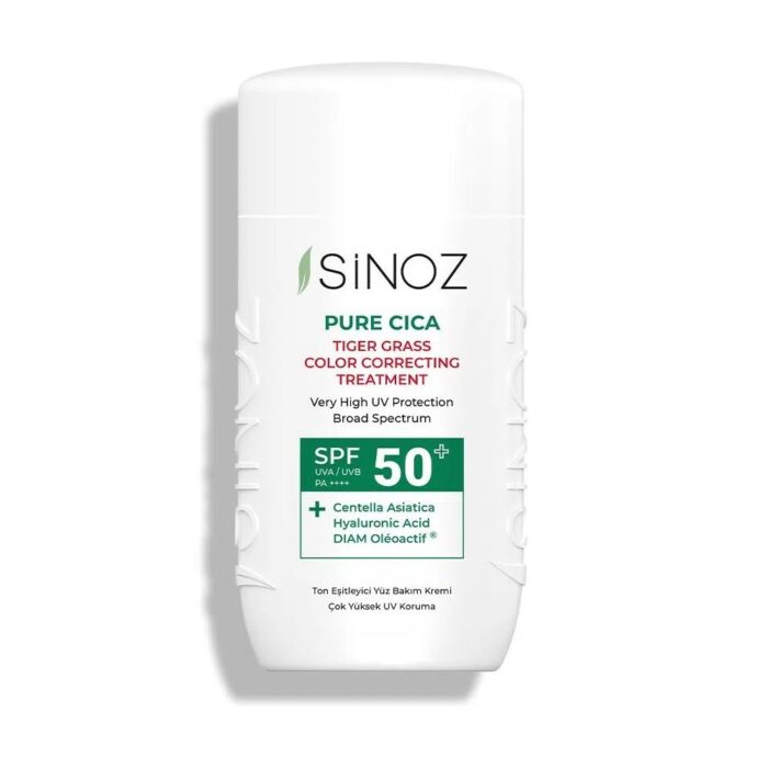 افضل واقي شمس سينوز Sinoz بخلاصة نبات السيكا عامل حماية SPF 50 - عبوة 50 مل