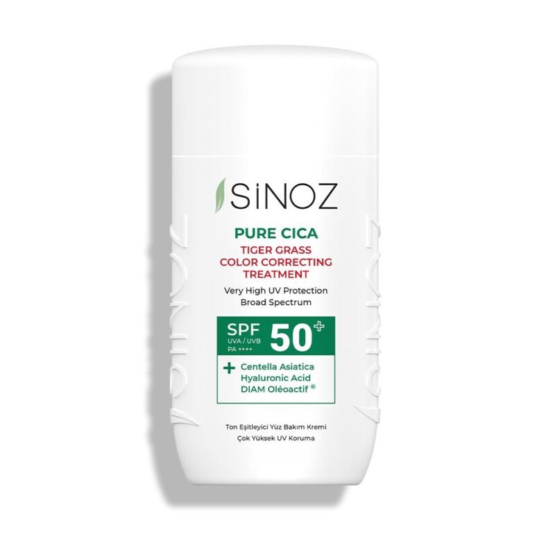 افضل واقي شمس سينوز Sinoz بخلاصة نبات السيكا عامل حماية SPF 50 - عبوة 50 مل