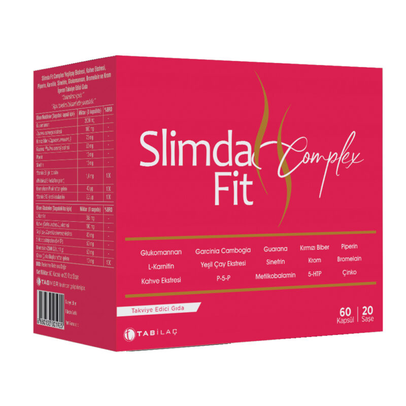مجموعة سليمدا فيت Slimda Fit Complex من TAB İlaç | مكمل غذائي لإنقاص الوزن - 60 كبسولة، 20 كيساً