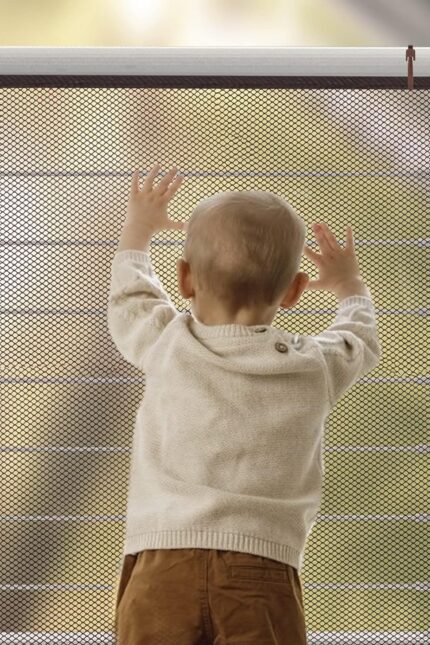 شبكة درابزين للأطفال بطول 3 متر، شبكة سكة للشرفة والدرابزين لحماية الأطفال من سلالم الحيوانات الأليفة، أكثر سمكا، شبكة سلالم آمنة للأطفال الصغار في الأماكن المغلقة، لون بني