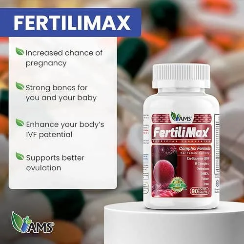 أقراص فرتيلي ماكس  AMS, Fertili Max, 90 Tablets أقراص فرتيلي ماكس AMS, Fertili Max, 90 Tablets