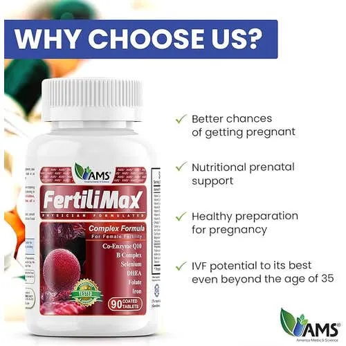 أقراص فرتيلي ماكس  AMS, Fertili Max, 90 Tablets أقراص فرتيلي ماكس AMS, Fertili Max, 90 Tablets