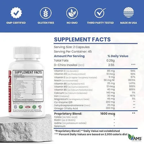 أقراص فرتيلي ماكس  AMS, Fertili Max, 90 Tablets أقراص فرتيلي ماكس AMS, Fertili Max, 90 Tablets