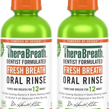 غسول الفم فريش بريث بتركيبة طبيب الاسنان من ذا بريثكو، نعناع خفيف، 16 اونصة (عبوة من قطعتين)