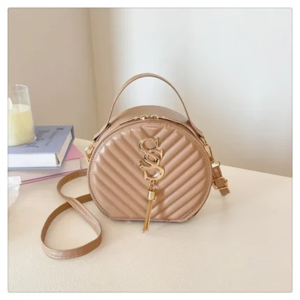 حقيبة دائرية حديثة كاجوال، حقيبة يد بجودة عالية بأسلوب حضري كتف نسائية |صرخات الموضة 2025