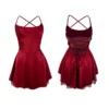 فستان قصير من فييون بلون صلب على الطراز الأوروبي بدون حمالات وبدون ظهر، فستان ميني نسائي عصري غير رسمي قابل للتنفس لحفلات