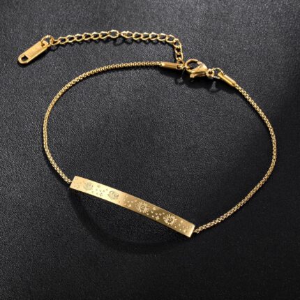 سوار إسلامي للنساء، هدية رمضانية، تصميم بسيط، سلسلة قابلة للتعديل، مجوهرات دينية سماوية للارتداء في الأعياد، مصنوع من الفولاذ المقاوم للصدأ، بدون أحجار كريمة. | متجر واو الأفضل ترينديول السعودية