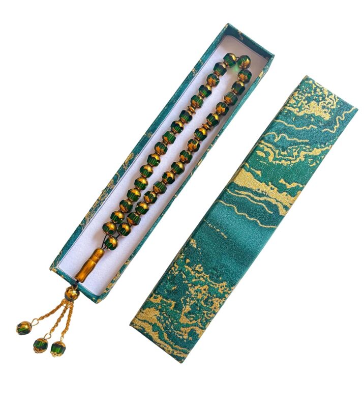 مسبحة إسلامية من 33 حبة من حجر العقيق الطبيعي، مسبحة للصلاة والذكر، مسبحة للعيد، رمضان، الحج، العمرة، مسبحة ذكر عربية، مجموعة هدايا مصنوعة يدويًا في علبة أنيقة للنساء | متجر واو الأفضل ترينديول السعودية