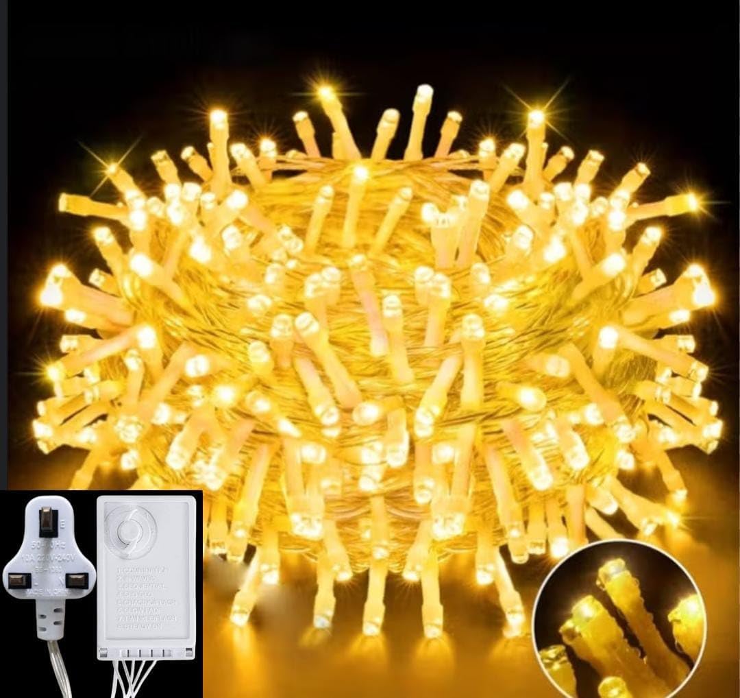 أضواء زينة رمضانية، سلسلة أضواء زينة حفلات العيد، سلسلة أضواء (10 أمتار) مع 100 مصباح LED، تعمل على 220 فولت، لون أصفر | متجر واو الأفضل ترينديول السعودية أضواء زينة رمضانية، سلسلة أضواء زينة حفلات العيد، سلسلة أضواء (10 أمتار) مع 100 مصباح LED، تعمل على 220 فولت، لون أصفر | متجر واو الأفضل ترينديول السعودية
