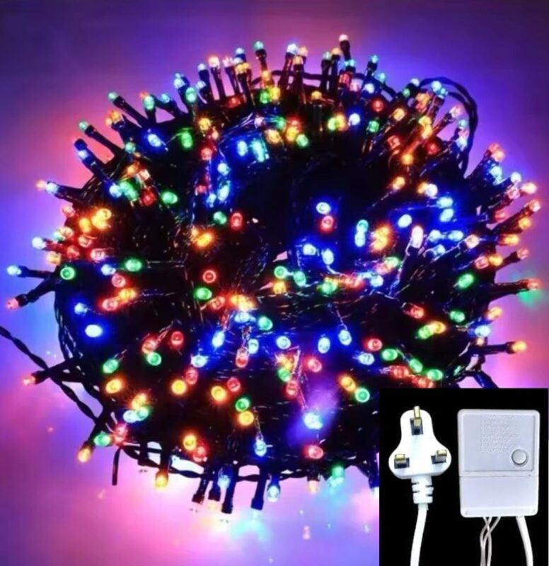 سلسلة أضواء ملونة لحفلات رمضان والعيد (16 مترًا) - 250 مصباح LED - سلسلة أضواء زفاف ملونة RGB تعمل بالكهرباء 220 فولت | متجر واو الأفضل ترينديول السعودية