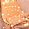 سلسلة إضاءة كروية دافئة بيضاء بطول 10 أمتار و80 مصباح LED، تعمل بالبطارية أو بمنفذ USB، إضاءة زينة ثنائية الغرض، مقاومة للماء، مع وضعين للإضاءة، مناسبة لحفلات الزفاف ورمضان | متجر واو الأفضل ترينديول السعودية