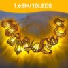 أضواء خرافية تعمل بالبطارية، طولها 1.65 متر، مزودة بـ 10 مصابيح LED مقاومة للماء، مثالية لتزيين المنزل في رمضان وعيد الفطر وديوالي، وللحفلات والمناسبات الداخلية والخارجية (لون أبيض دافئ).| متجر واو الأفضل ترينديول السعودية