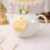قطعتان من قلادات رمضان مبارك المصنوعة من الأكريليك، زينة معلقة على شكل فنجان قهوة أو شاي مع شرابات، زينة معلقة لحفلات رمضان الإسلامية، هدية مثالية للاحتفال بعيد الفطر والأضحى في المطبخ | متجر واو الأفضل ترينديول السعودية