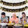 لافتة ورقية معلقة من بروكسيما دايركت، تحمل عبارة "رمضان مبارك"، تُستخدم كخلفية لتزيين جدران المنزل والحفلات الداخلية والخارجية. | متجر واو الأفضل ترينديول السعودية