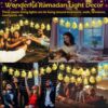 سلسلة إضاءة رمضانية بطول 20 قدمًا، مزودة بـ 40 مصباح LED أبيض دافئ، تعمل بالبطارية، للاستخدام الداخلي والخارجي، بتصميم نجمة وقمر وقلعة وفانوس، زينة رمضانية، عيد مبارك، ديكور حفلات | متجر واو الأفضل ترينديول السعودية