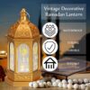 زينة فوانيس رمضان، مصباح عيد مبارك بتقنية LED، فانوس شموع رمضان، مصباح رمضان معلق، زينة فوانيس رمضان، لتزيين طاولة المنزل، لوازم حفلات إبداعية (برونز) | متجر واو الأفضل ترينديول السعودية