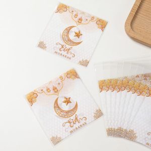 ٥٠ كيسًا صغيرًا لحلويات عيد مبارك، أكياس هدايا رمضان كريم باللونين الأبيض والذهبي على شكل هلال، أغلفة حلوى فردية ذاتية اللصق، أكياس شفافة يمكنك صنعها بنفسك لتوزيعها في حفلات المسلمين | متجر واو الأفضل ترينديول السعودية