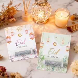 ٦ قطع من حافظات النقود الرمضانية، بطاقات هدايا رمضانية متنوعة بتصميمات نباتية ملونة مع غطاء بلاستيكي وورق مقوى فارغ، زينة لأظرف النقود لحفلات الأطفال المسلمين في الأعياد | متجر واو الأفضل ترينديول السعودية