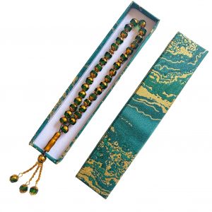 مسبحة إسلامية من 33 حبة من حجر العقيق الطبيعي، مسبحة للصلاة والذكر، مسبحة للعيد، رمضان، الحج، العمرة، مسبحة ذكر عربية، مجموعة هدايا مصنوعة يدويًا في علبة أنيقة للنساء | متجر واو الأفضل ترينديول السعودية