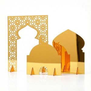 زينة رمضان من ULHYC للمنزل، زينة طاولة عيد الفطر لغرفة المعيشة، زينة طاولة من المرايا الأكريليكية، هدايا فنية على شكل هلال رمضان، زينة مسجد للمنزل والمكتب والحفلات | متجر واو الأفضل ترينديول السعودية